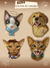 Custom Polymer Clay Pet Magnet – 7 cm (2.76 in) Personalized Pet Face Fridge Magnet